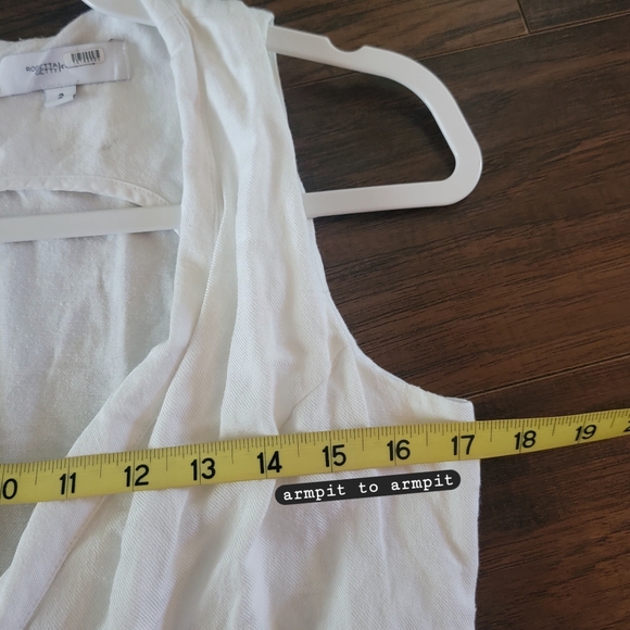 Rosetta Getty White‎ Sleeveless Wide Leg Linen Blend Cropped Apron Wrap Jumpsuit - Picture 14 of 16